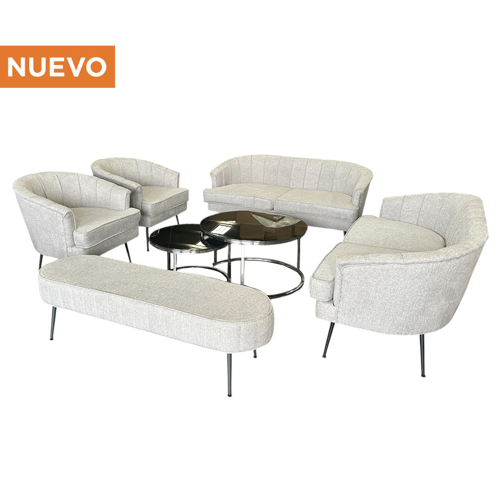 Sala Soho Gris con Mesa de Centro Doble