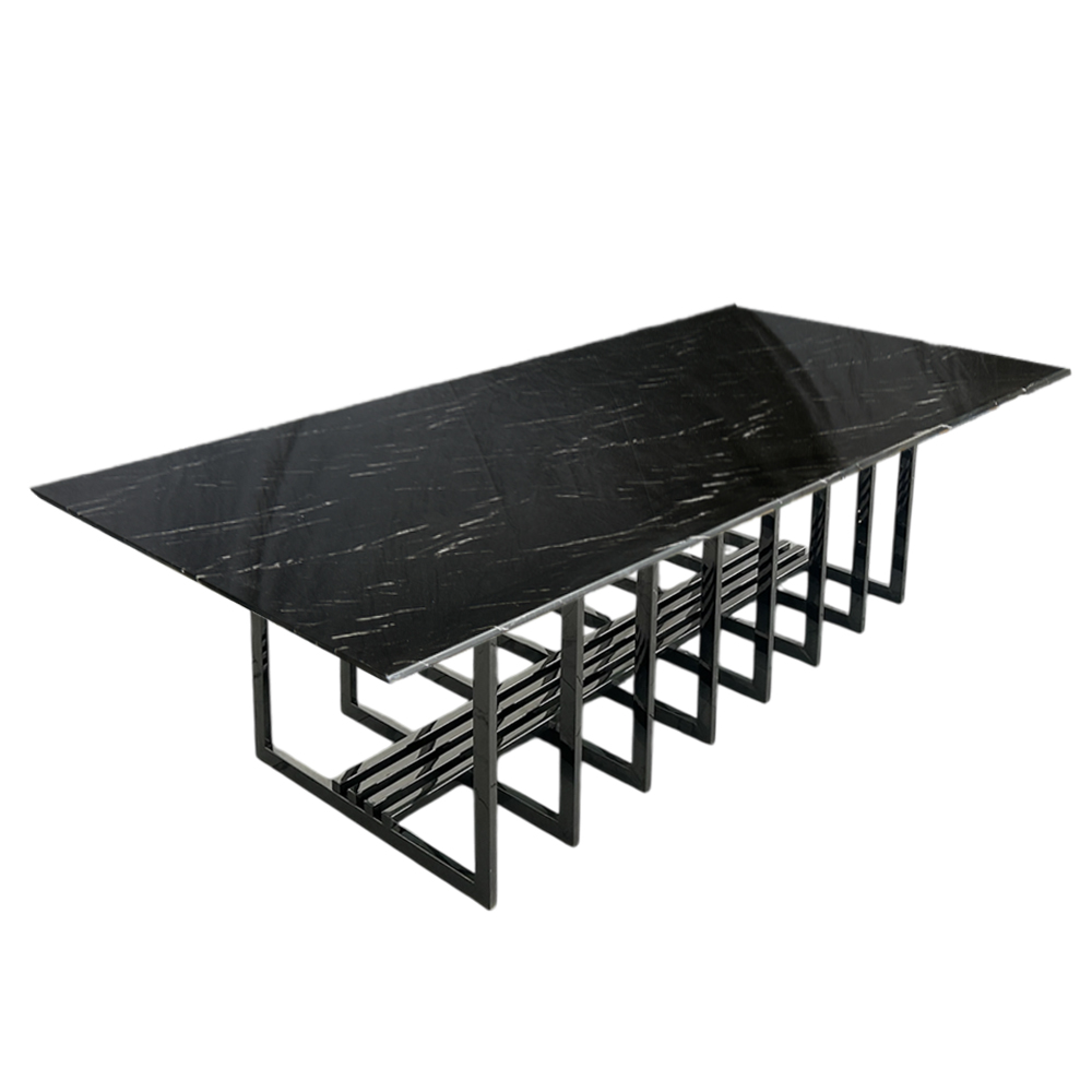 Cubierta rectangular de mármol negro con base jaula oxford