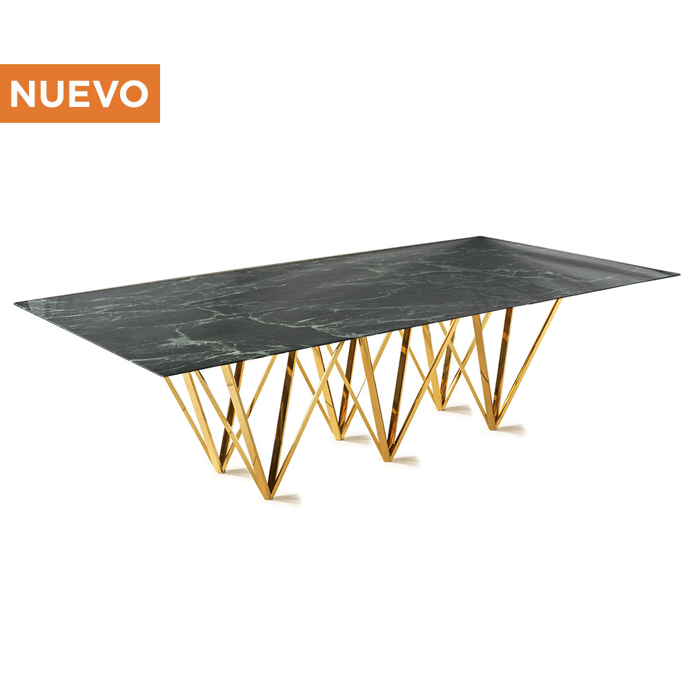Cubierta Dicori de Mármol Verde con Base Piramidal Dorada