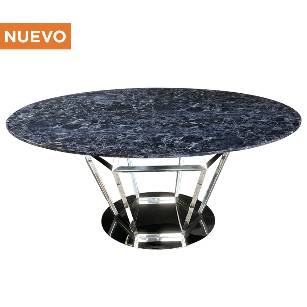 Cubierta Dicori circular azul con base diamante plateada